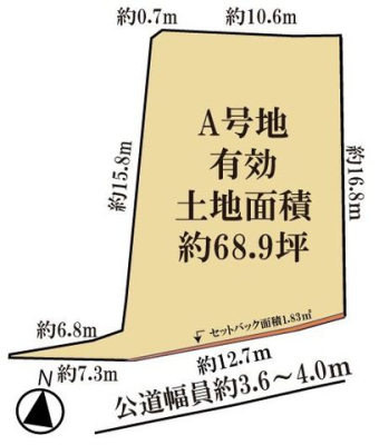 �ޗǌ�����s�㒬 �̓y�n�̋��}